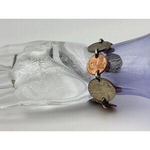 1973-1998 US 1 Cent, 5 Cent, 25 Cent Hand Crafted Mixed Coin Bracelet